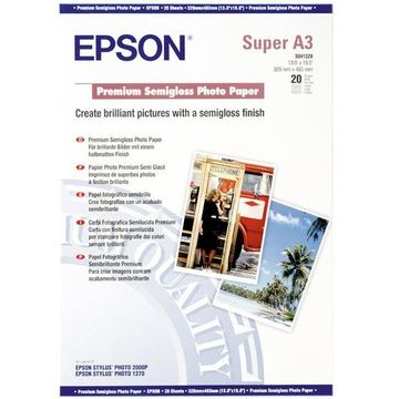 Hartie foto Epson Premium semi-lucioasa A3+, 20 coli