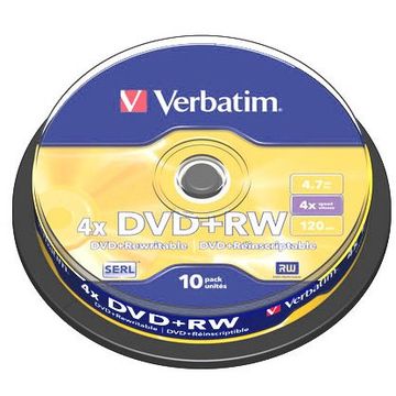 DVD+RW Verbatim 10 bucati, 4x, 4.7GB