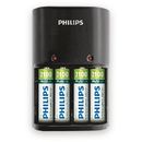 Philips Incarcator 4 baterii Philips SCB1490NB/12 AA / AAA + 4 baterii