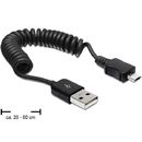 Delock Cablu spiralat Delock USB 2.0-A tata la USB micro-B tata