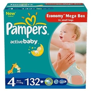 PAMPERS Scutece Active Baby 4 Maxi Mega Pack 132 buc