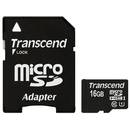 Transcend Micro SDHC 16 GB, clasa 10, UHS1, cu adaptor