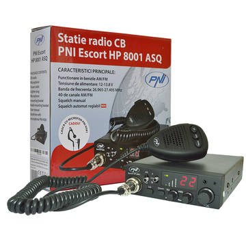 Statie radio Kit Statie radio CB PNI ESCORT HP 8001 ASQ + Casti HS81 + Antena CB PNI Extra 45 cu magnet