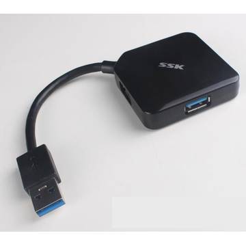 SSK Hub USB SHU310, 4 porturi USB 3.0, Negru