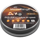 MediaRange DVD+RW 4x, 4.7 GB, 10 bucati