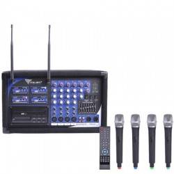 Microfon Azusa Statie MIK0123, 4 microfoane mana PA-180 UHF, 4 canale