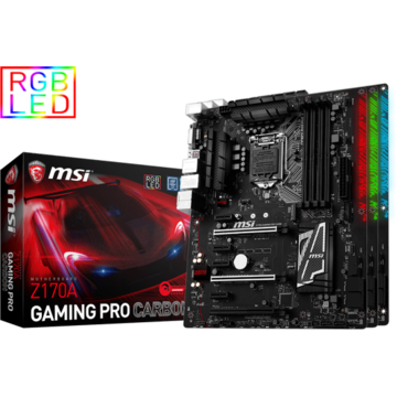 Placa de baza MSI Z170A Gaming Pro Carbon, socket LGA1151, chipset Intel Z170, ATX