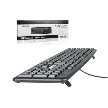 Tastatura 4World pentru computer 107 taste PS/2, neagra