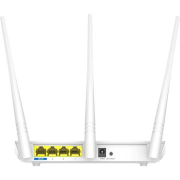 Router wireless Tenda F3 Router 3 Port-uri Wireless N 300Mbps, 3 antene fixe (3 x 5dBi)