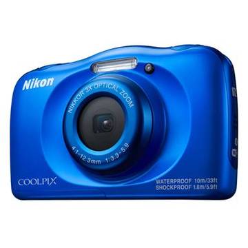 Aparat foto digital Nikon Coolpix W100, 2.7 inch, 13.2 MP, zoom 3x, albastru, cu rucsac