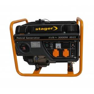 Generator de curent monofazat STAGER GG 3400, 3 kW, motor 4 timpi, benzina,