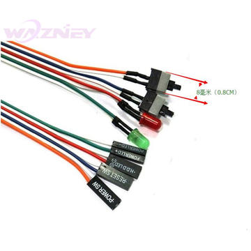 Wazney Power Cable Adapter Cord Computer ON/OFF Switch Reset SW Cable Connector HDD LED 2 Switch