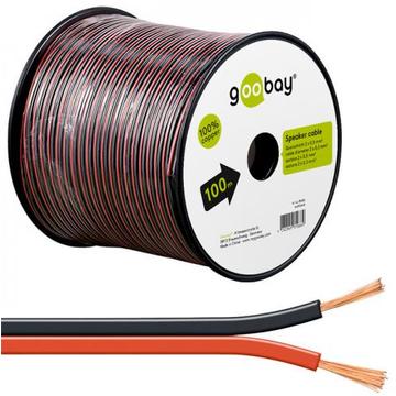 Goobay Cablu difuzor, rola 100m, rosu/negru, 2 x 0,50 mm²; Cod EAN: 4040849150869