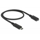 Delock Delock Cablu prelungitor cu port USB Type-C tată - port mamă; de 1,0m, negru