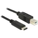 Delock Delock Cable USB Type-C 2.0 male > USB 2.0 Type-B male 1m black