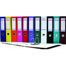 Optima Biblioraft A4, plastifiat PP/paper, margine metalica, 75 mm, Optima Basic - rosu