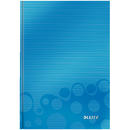 Caiet de birou LEITZ Wow, A5, coperta dura, matematica - albastru metalizat