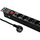 QOLTEC Surge protector Qoltec for RACK 19'' | 16A | 1U | PDU | 6xSCHUKO | 2m