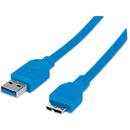 TECHLY Techly SuperSpeed USB 3.0 cable, A male to micro-B male, 50 cm, blue