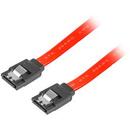 LANBERG Lanberg cable SATA DATA II (6GB/S) F/F 30cm; METAL CLIPS RED