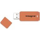 Integral Integral USB 64GB NEON orange, USB 2.0 with removable cap
