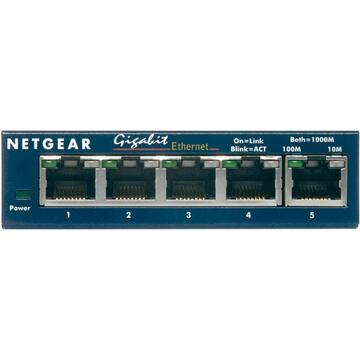 Switch Netgear GS105GE, 5 porturi x 10/100/1000 Mbps, fara management