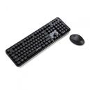 Kit wireless tastatura + mouse Retro, negru
