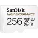 SanDisk microSDXC  High Endurance 256GB, Class 10, UHS-I U3, V30 + Adaptor SD