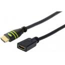Techly Cablu de prelungire HDMI-HDMI M/F 0,2m Ethernet 4K@60Hz negru