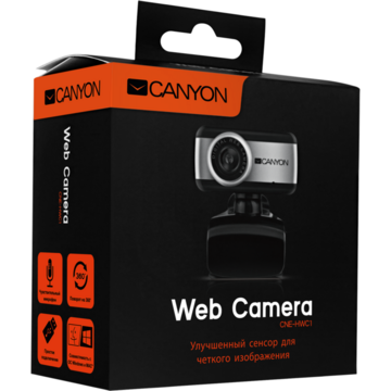 Camera web Canyon CNE-HWC1, microfon, negru