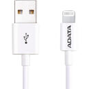 Adata AMFIPL-1M-CWH 1m, 2.4A, USB-Lightning, Alb