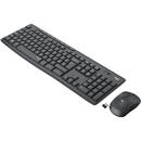 Logitech MK295 - Tastatura, USB, Layout US, Black + Mouse Optic, USB, Black