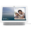 Google Nest Hub Max, HD touchscreen 10", Camera wide 6.5 MP, Difuzoare stereo, Wi-Fi, Alb