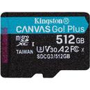 Kingston Canvas Go! Plus 512 GB microSDXC, memory card (black, UHS-I (U3), A2, Class 10, V30)