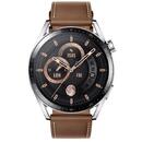 Huawei Watch GT3 46mm Leather Armband Steel Brown