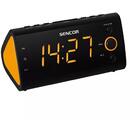 Sencor Radio cu ceas FM SRC 170 Sencor, display 1.2 inch, alarma duala, temperatura interioata, negru/portocaliu