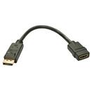 LINDY Lindy 41005 video cable adapter 0.15 m DisplayPort HDMI Black