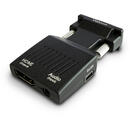 SAVIO SAVIO CL-145 VGA to HDMI converter, Audio, Full HD  Black