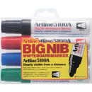Artline Marker pentru tabla de scris ARTLINE 5100A, corp metalic, varf rotund 5.0mm, 4 culori/set