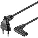 Goobay Goobay - Euro power cable 2-pin - angled 90 degrees - black - 3 m