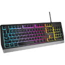 Natec Genesis Keyboard Rhod 300RGB US membrana, iluminare RGB, USB, negru