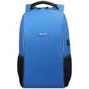 BestLife Rucsac BESTLIFE Travelsafe, laptop 15.6 inch, forma aerodinamica, conector USB si type C, albastru