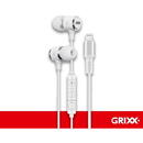 Casti GRIXX - pentru iPhone/iPad/iPod, cu telecomanda si microfon, nylon impletit - albe