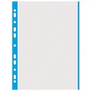 DONAU Folie protectie transparenta, cu margine color, 40 microni, 100 folii/set, DONAU - margine albastra