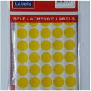 Tanex Etichete autoadezive color, D 8 mm , 750 buc/set - galben