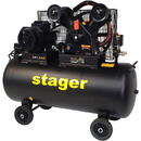 STAGER Stager HMV0.6/200-10 compresor aer, 200L, 10bar, 600L/min, trifazat, angrenare curea