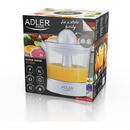 Adler Storcator de citrice AD 4009, 60 W, 1 l, Doua conuri, Functie de pornire/oprire automata, Alb, Adler