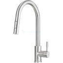 deante KITCHEN MIXER WITH PULL-OUT SPRAY DEANTE TWO FLOWS, BRUSHED STEEL LIMA