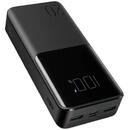 JOYROOM JR-T014, 20000 mAh, 4 Porturi, Afisaj, Quick Charge 3.0, 15W, Cablu USB-C inclus, Negru