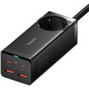 Baseus GaN3 Pro wall charger / powerstrip 2xUSB + 2xUSB-C + AC, 100W (black)